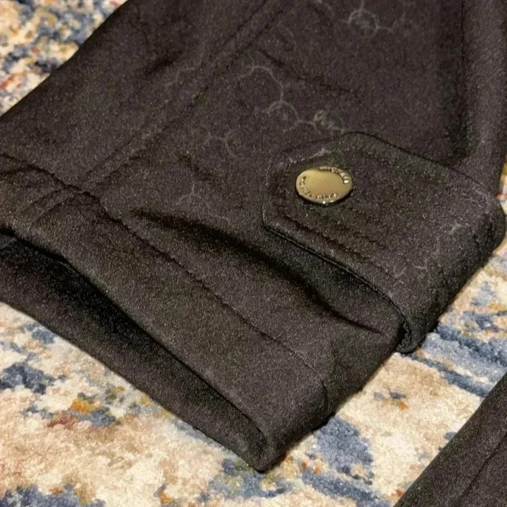 NWT $280 Michael Kors Designer Blk Signature Coat Trench Water Resistant Woven - Picture 15 of 16